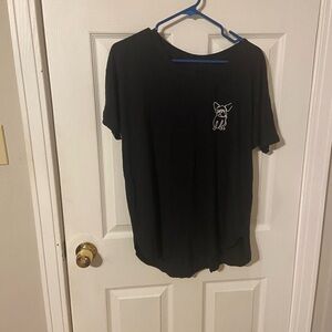 New Directions Black Short Sleeve Tee with Dog Design